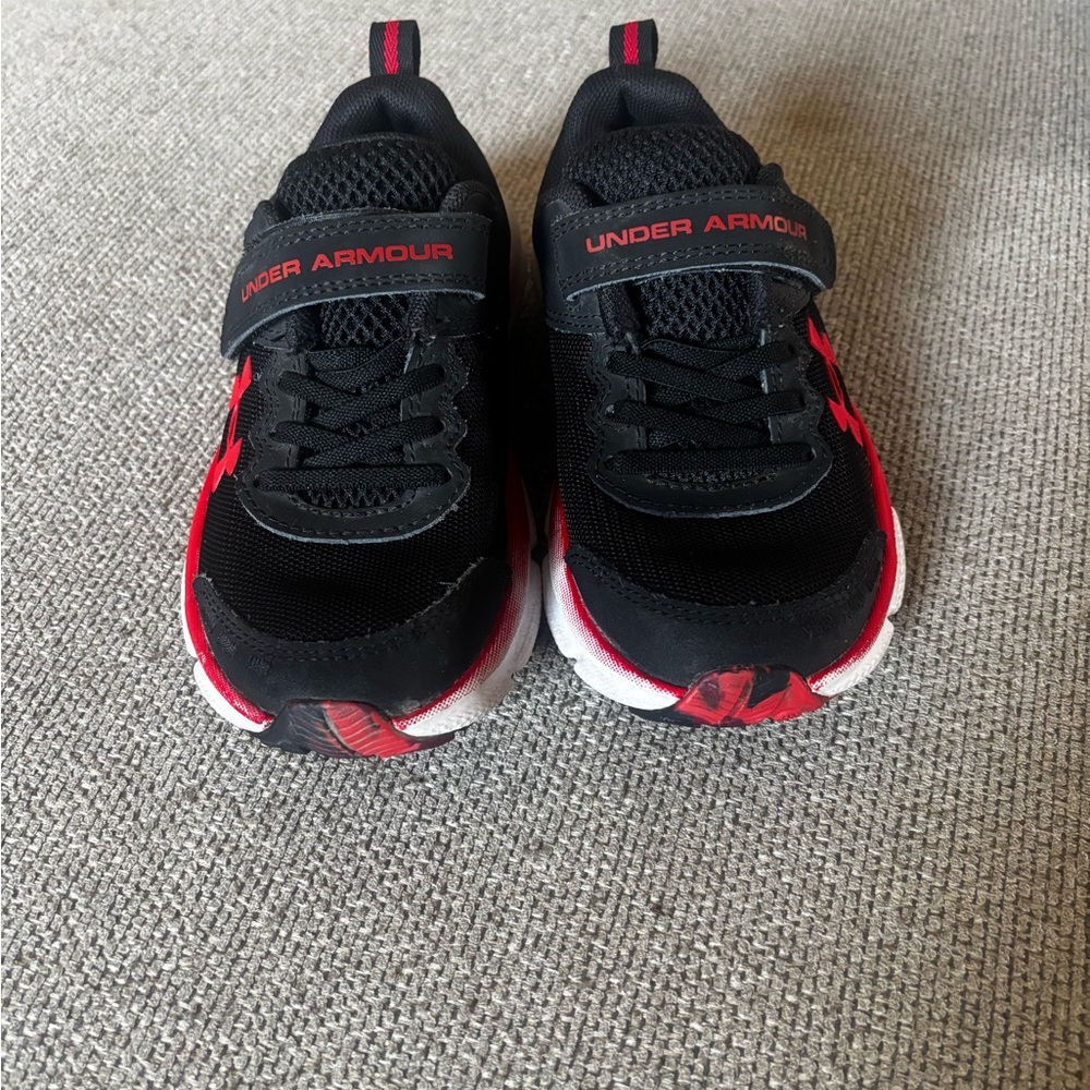 Under Armour Kids' Black and Red Sneakers